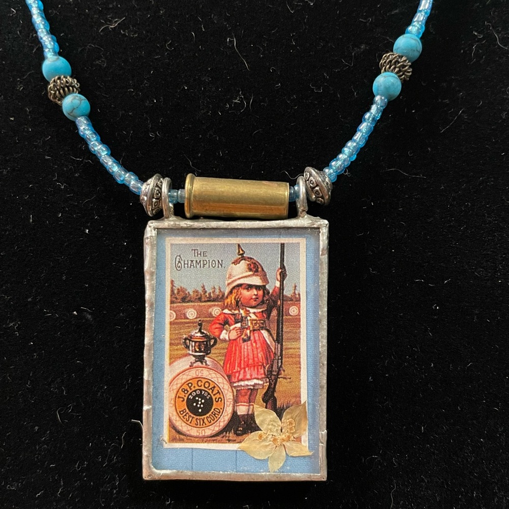 Handmade double sided necklace with bullet accent